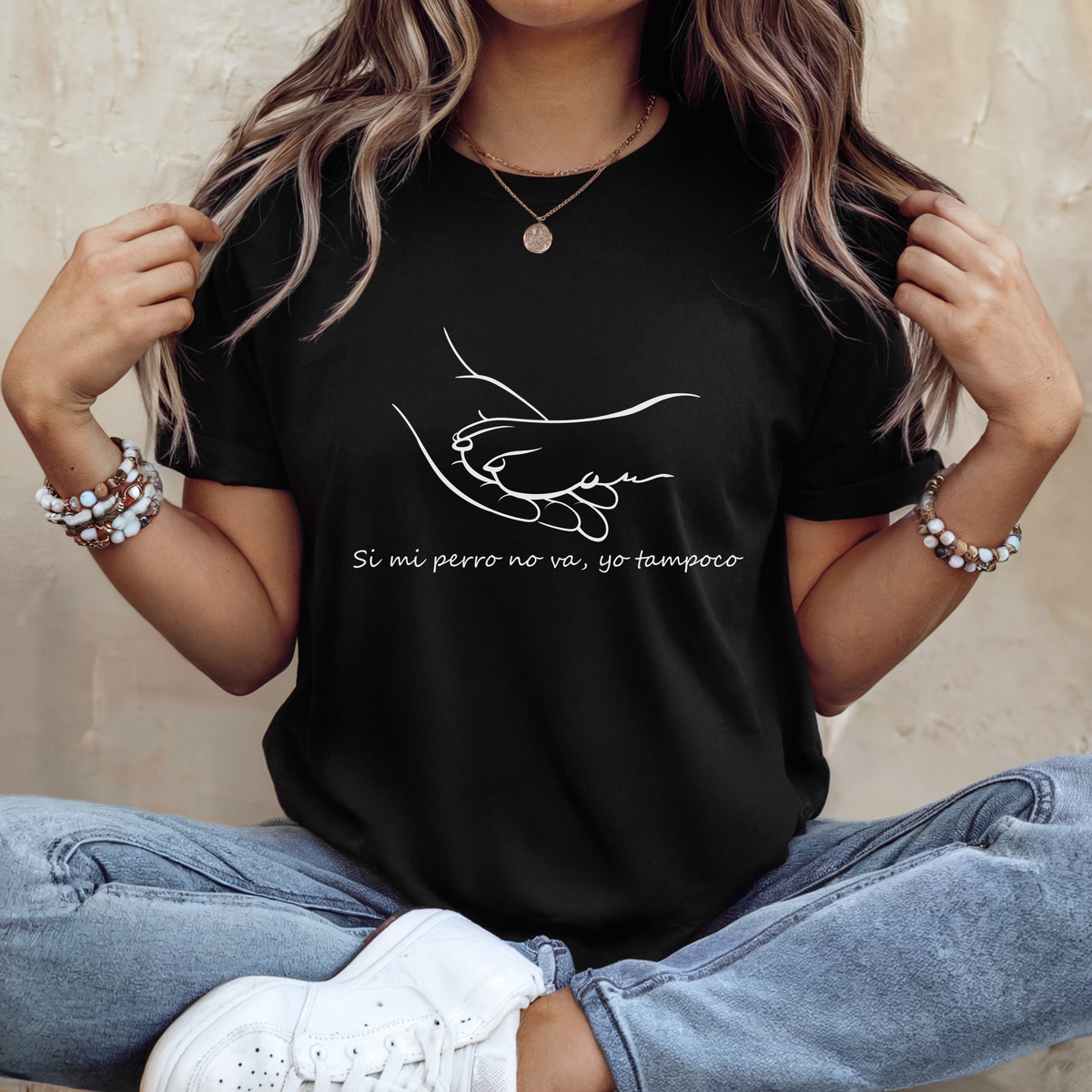 Camiseta Mujer - Si mi perro no va, yo tampoco.