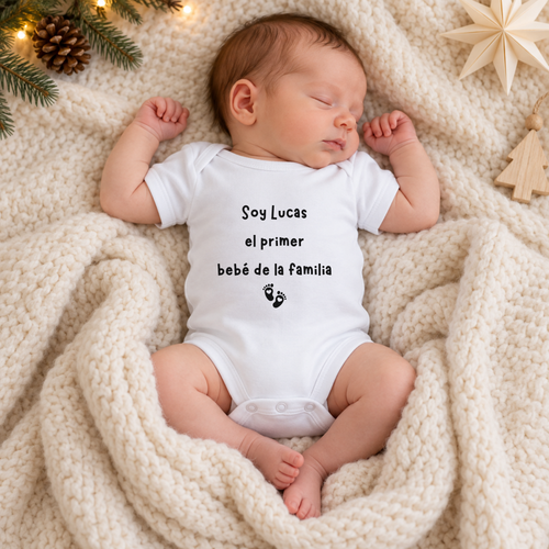 Body Personalizado - Soy NOMBRE el/la primer bebé de la familia